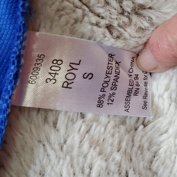 (3408) MED COUTURE 4-Ever Flex Keyhole Neckline Impact Top-Royal Blue-EUC-Sz S - Picture 13 of 14